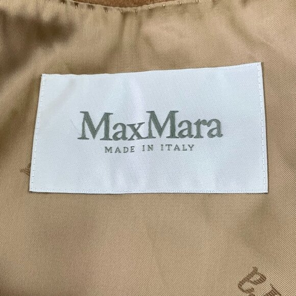 MaxMara Camel Brown Hooded Wool Belted Coat Made In Italy Womens Size 34 - Picture 5 of 8